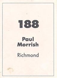 1990 Select AFL Stickers #188 Paul Morrish Back